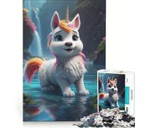 Puzzle da 1000 pezzi per adulti, simpatici cani e unicorni, giochi rilassanti, assemblaggio di modelli, lista dei desideri con Babbo Natale 50x75cm
