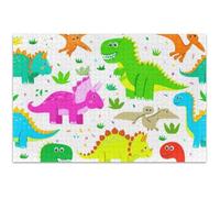 Puzzle da 1000 pezzi per adulti simpatici dinosauri colorati bianchi divertenti stupidi puzzle duri per adulti pittura artistica, 75 x 50 cm