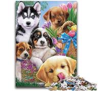 Puzzle da 1000 pezzi per adulti, simpatici puzzle a forma di cucciolo per adolescenti, antistress per ammazzare il tempo durante le vacanze, per migliorare l'amore tra coppie (75x50cm)