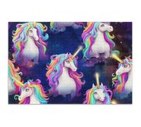 Puzzle da 1000 pezzi per adulti simpatici unicorni arte giocattolo pittura scena invernale puzzle gioco regalo puzzle 75 x 50 cm