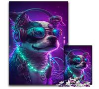 Puzzle da 1000 pezzi per adulti, simpatico cane che suona musica. Perfetto per adolescenti e collezionisti, ideale come decorazione per la casa e regalo da viaggio. 26X38CM/10,23x14,96 pollici.