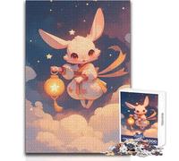 Puzzle da 1000 pezzi per adulti, simpatico coniglietto con lanterna nel cielo, gioco educativo per famiglie, regalo per donne, regali di Babbo Natale segreto, dimensioni 38x26cm