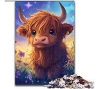 Puzzle da 1000 pezzi per adulti, simpatico cucciolo di yak, in legno, ideale per il divertimento in famiglia, regalo perfetto per feste e compleanni, 1000 pezzi(50x75cm)