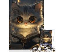 Puzzle da 1000 pezzi per adulti simpatico gatto libro da lettura decorazione per la casa giocattoli opere d'arte regalo per giochi educativi divertimento a casa attività dimensioni 50x75cm
