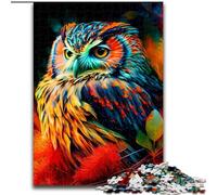 Puzzle da 1000 pezzi per adulti, simpatico gufo in legno, regalo perfetto per bambini dai 14 anni in su, 50x75cm, divertente lavoretto per famiglie, perfetto per compleanni e feste