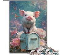 Puzzle da 1000 pezzi per adulti, simpatico maialino, ideale come regalo per familiari e amici, sfida rompicapo (dimensioni 50x75cm)