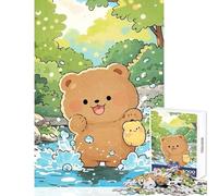 Puzzle da 1000 pezzi per adulti simpatico orsetto che schizza ruscello giocattoli antistress ottimo regalo per giochi gioco educativo lista dei desideri con Babbo Natale dimensioni 50x75cm