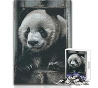 Puzzle da 1000 pezzi per adulti, simpatico panda nelle sbarre della prigione, accogliente e rilassante, giocattolo di alta precisione, dimensioni 38x52cm
