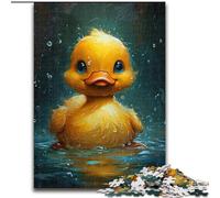 Puzzle da 1000 pezzi per adulti simpatico papero giallo in legno regalo perfetto per bambini dai 14 anni in su 50x75cm decorazione fai da te regalo per le feste che stimola il cervello.