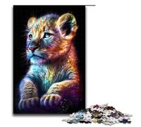 Puzzle da 1000 pezzi per adulti simpatico puzzle con leone arcobaleno puzzle in legno per adulti gioco impegnativo 75x50 cm
