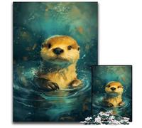 Puzzle da 1000 pezzi per adulti,simpatico puzzle impossibile raffigurante una piccola lontra gialla,per adulti,per adolescenti e ragazzi,ideale come regalo di compleanno e per le feste,26X38CM