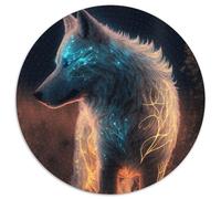 Puzzle da 1000 pezzi per adulti, simpatico puzzle rotondo a forma di lupo, 1000 pezzi per adulti, rompicapo e decorazione per la casa, regalo perfetto per le feste, 67,5x67,5 cm