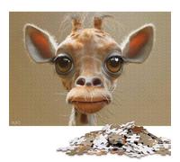 Puzzle da 1000 pezzi per adulti, simpatico ritratto di giraffa, puzzle per bambini, puzzle in legno, giocattoli per l'intrattenimento della famiglia, 1000 pezzi (75x50 cm)