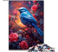 Puzzle da 1000 pezzi per adulti, simpatico uccellino blu in legno, perfetto regalo di Natale e Capodanno, regalo di festa 50x75cm per gioco interattivo per famiglie