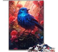 Puzzle da 1000 pezzi per adulti, simpatico uccellino blu in legno, regalo perfetto per genitori, amanti e amici - età 14+, dimensioni 50x75cm, ideale per compleanni, vacanze, Natale e Halloween
