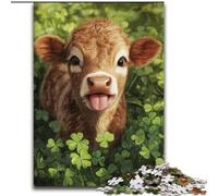 Puzzle da 1000 pezzi per adulti, simpatico vitellino, puzzle impegnativi, decorazione artistica, giocattolo di intelligenza per giochi al chiuso in famiglia (dimensioni 26x38cm)
