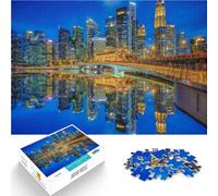 Puzzle da 1000 pezzi per adulti Singapore Asia Travel City Fatto di legno，per età 14+ Giochi rilassanti regali per amici e familiari。misurare：50x75cm/19.68x29.52pollice