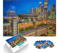 Puzzle da 1000 pezzi per adulti Singapore Travel City Asia Fatto di legno Adatto a partire dai 14 anni gioco di sfida unico Giochi per famiglie, regali di Natale e compleanno misurare：50x75cm