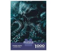 Puzzle Da 1000 Pezzi Per Adulti Skull Octopus Wall Art Print Puzzle Per Adulti Giocattolo Antistress Ma Divertente E Umoristico È Ideale Come Regalo 38x26cm/1000pcs