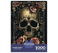 Puzzle Da 1000 Pezzi Per Adulti Skull with Pink Roses IV Puzzle Per Adulti Giochi Rilassanti Ma Divertenti E Umoristici Ottimo Regalo Per I Giocatori 38x26cm/1000pcs