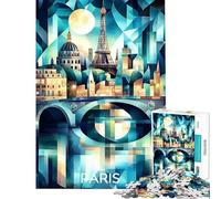 Puzzle da 1000 pezzi per adulti skyline cubista di Parigi con Torre Eiffel e Senna Puzzle per adulti gioco rilassante ideale per le vacanze a casa e per passare il tempo Stimolante da completare