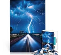 Puzzle da 1000 pezzi per adulti Skyline della città dei fulmini Giocattolo educativo antistress Lista dei desideri con Babbo Natale 52x38cm