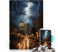 Puzzle da 1000 pezzi per adulti Skyline della città dei fulmini Gioco impegnativo e gioco in famiglia offerte come regali per tutta la famiglia 75x50cm