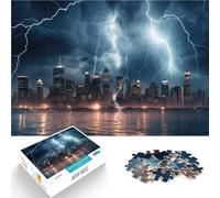 Puzzle da 1000 pezzi per adulti Skyline della città dei fulmini Vacanza a casa: uccidere il tempo perché è ideale come regalo per tutta la famiglia 38x26cm
