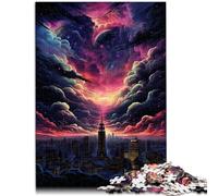 Puzzle da 1000 pezzi per adulti Skyline di New York, compito di pensiero ogni pezzo è unico, gioco di famiglia sofisticato per bambini dai 14 anni in su, 26 x 38 cm