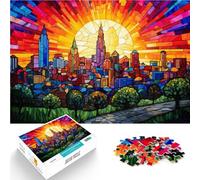 Puzzle da 1000 pezzi per adulti Skyline di vetro di Kansas City Allena il tuo cervello e le tue mani Gioco educativo per compleanno e Natale 52x38cm