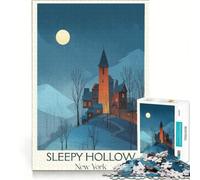 Puzzle da 1000 pezzi per adulti, Sleepy Hollow, NY, gioco educativo, gara di velocità manuale, ideale come regalo per tutta la famiglia 38x26cm