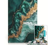 Puzzle da 1000 pezzi per adulti, smeraldo e oro, Kintsugi, gioco pratico, decorazione artistica per la casa, compleanno e Natale 38x26cm