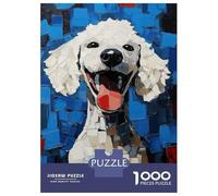 Puzzle Da 1000 Pezzi Per Adulti Smiling Poodle Painting Puzzle Per Adulti Gioco Rompicapo Difficile Sfida Educativa Difficile 52x38cm/1000pcs