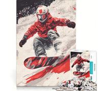 Puzzle da 1000 pezzi per adulti: snowboarder in azione gioco impossibile analisi e logica per rafforzare l'amore tra le coppie 38x52cm