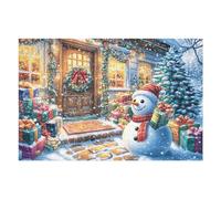 Puzzle Da 1000 Pezzi Per Adulti Snowman Christmas Snowy 75x50cm Puzzle Professionale Per Appassionati Qualità Premium Incastro Perfetto Senza Sbavature