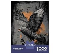 Puzzle Da 1000 Pezzi Per Adulti Soaring Eagle with Japanese Calligraphy Puzzle Per Adulti Gioco Pratico Regalo Di Compleanno Divertimento A Casa Attività, 38x26cm/1000pcs