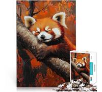 Puzzle da 1000 pezzi per adulti Sognando il panda rosso Antistress Vacanza in patria Uccidere il tempo con poster abbinato e foglio di quiz 50x70cm