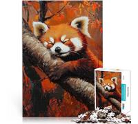 Puzzle da 1000 pezzi per adulti Sognando il panda rosso per il giocattolo di sfida del gioco educativo Gioco educativo per compleanno e Natale 38x26cm