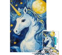 Puzzle da 1000 pezzi per adulti "Sogni di unicorno al chiaro di luna" Gioco educativo e stimolante per l'analisi e la logica Regalo di compleanno (dimensioni 38x26cm)