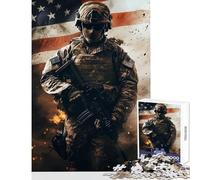 Puzzle da 1000 pezzi per adulti Soldato americano Giocattoli antistress Ottimi regali e giocattoli Gioco educativo Interessante riduzione dello stress Dimensioni 38x52cm