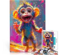 Puzzle da 1000 pezzi per adulti, sorridente scimmia, competizione a mano, 50 x 75 cm, per alleviare lo stress, sfida difficile per adolescenti dai 14 anni in su