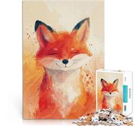 Puzzle da 1000 pezzi per adulti Sorriso beato della volpe Giocattoli per l'intrattenimento in famiglia Regalo di compleanno, regali, arte murale 38x26cm