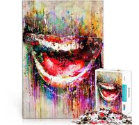 Puzzle da 1000 pezzi per adulti Sorriso Bocca Labbra Denti Arte Gioco intellettuale giocattolo perché è ideale come regalo per tutta la famiglia 52x38cm