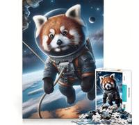 Puzzle da 1000 pezzi per adulti "Spacewalk Red Panda" gioco rompicapo taglio di precisione collezione d'artista belle arti 38x26cm