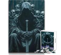 Puzzle da 1000 pezzi per adulti, spada del mietitore, trono, oscuro, rilassante, pacifico, divertente, da tagliare con precisione, giocattolo da gioco, dimensioni 38x52cm