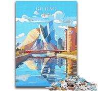 Puzzle da 1000 pezzi per adulti, Spagna, Bilbao, viaggi, aiuta il cervello, esercita giocattoli avvincenti per coltivare la pazienza, collezione di artisti, belle arti (dimensioni 38x52cm)