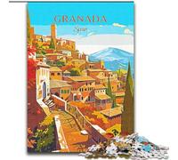Puzzle da 1000 pezzi per adulti Spagna Granada Viaggi Intrattenimento per famiglie Giocattoli con poster abbinato e foglio di quiz (26x38cm) 1000 pezzi