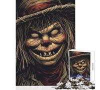 Puzzle da 1000 pezzi per adulti spaventapasseri di Halloween gioco impossibile educativo giocattolo didattico lista dei desideri con Babbo Natale (50x75cm)