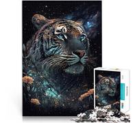 Puzzle da 1000 pezzi, per adulti, spaziali, tigre, fiori, giocattolo educativo per alleviare lo stress, vacanze a casa e tempo, 26 x 38 cm