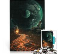 Puzzle da 1000 pezzi per adulti Spazio Fantasia Pianeta Alieno Fatto di legno，Adatto a persone dai 14 anni in su Gioco a quiz Il miglior regalo per adulti e adolescenti。misurare：50x75cm